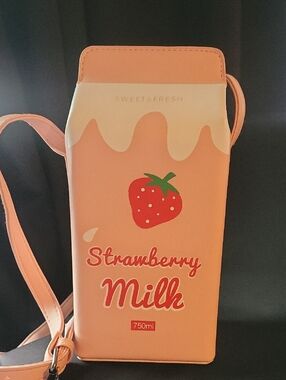 Strawberry Milk Crossbody Bag - Light Pink